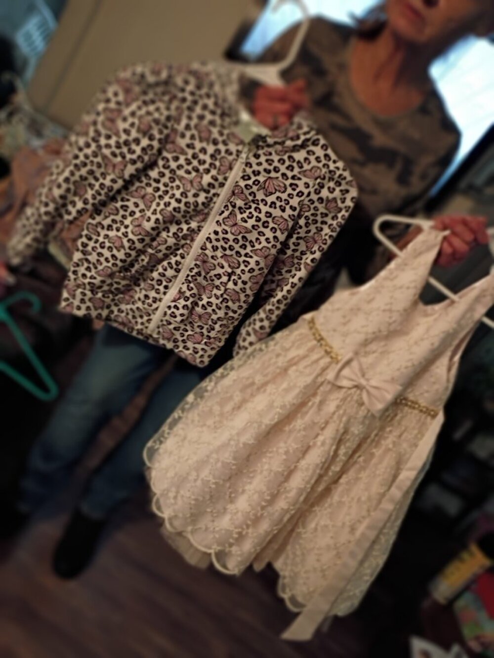 Girls Leopard Butterfly Zip Up Jacket Size 6-7